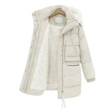 

Winter Clothes Thicken Womens Down Padded Jacket Mid Length 2021 New Lamb Wool Coat Women