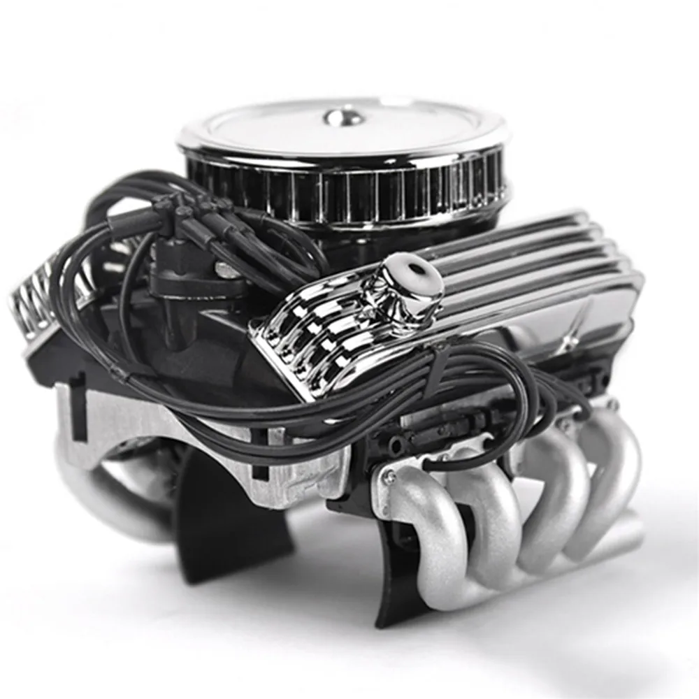 For GRC V8 Simulate Engine Motor With Dual Cooler F82 for 1/10 TRX4 SCX10 RC4WD D90 RC Crawle Car P