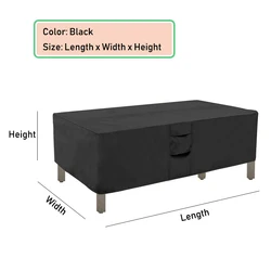 Durable Outdoor Lawn and Patio Furniture Cover with Air Vent and Padded Handles - 160x160x80cm (Black)
