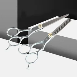 Aço inoxidável corte de desbaste ferramenta estilo tesoura do cabelo aço inoxidável salão cabeleireiro tesouras regular plana dentes lâminas
