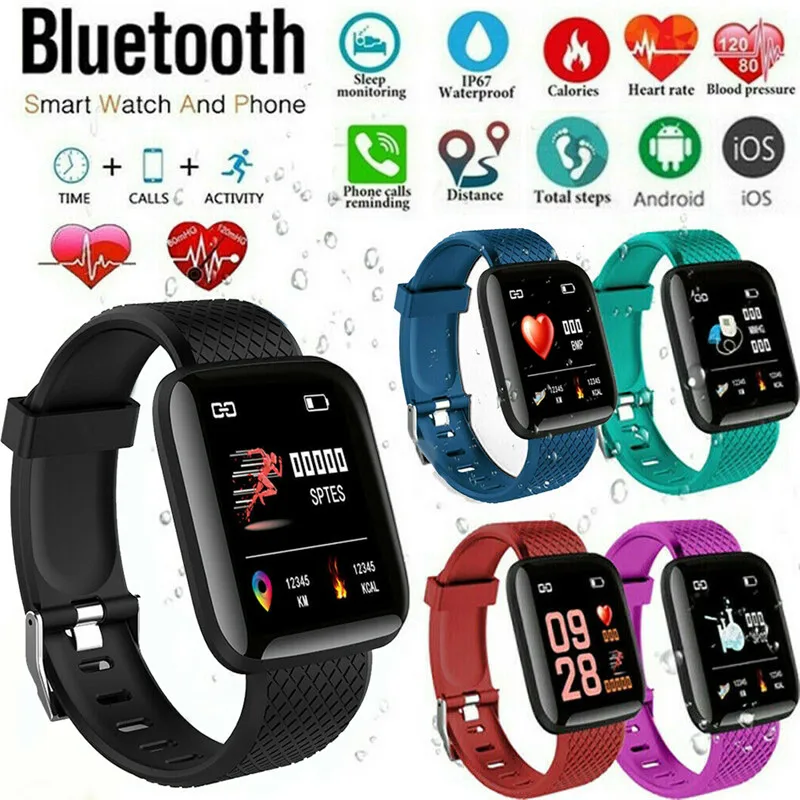 

2019 New Smart Watch 116 PLUS Smart Bracelet D13 Heart Rate Blood Pressure Waterproof 5 Colors