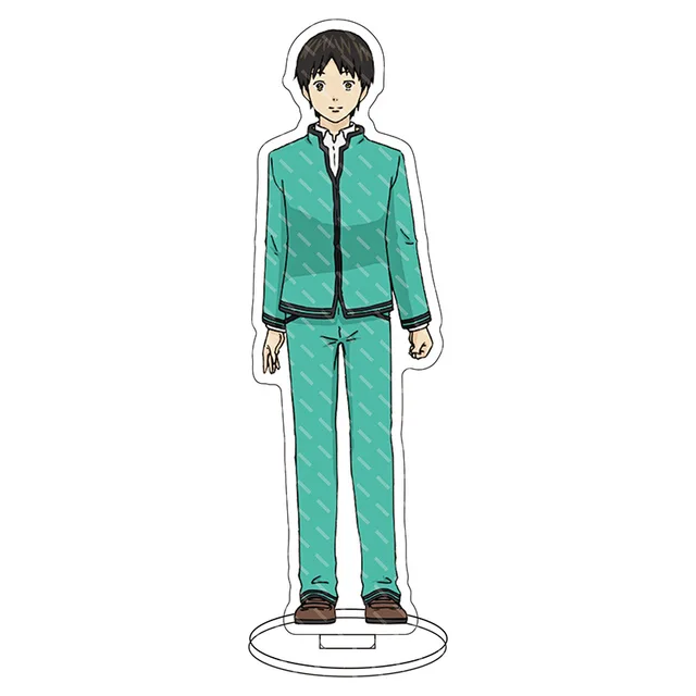 Anime Figure The Disastrous Life of Saiki Kusuo Key Chain Pendant Cosplay Two-sided Keychain Prop Acrylic Stand Model Toy Dark Pink