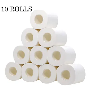 

10 Rolls 3-Ply Toilet Paper, Home Kitchen Enviro Friendly Recycled Toilet Tissue, Hand Towels For Daily Use (White)