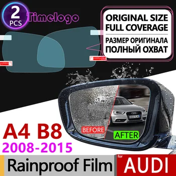 

2Pcs for Audi A4 B8 2008 - 2015 8K Full Cover Anti Fog Film Rearview Mirror Rainproof Foils Clear Anti-Fog Films Accessories S4