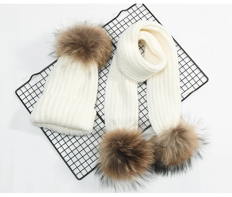 Осенне-зимняя шерстяная шапка-шарф для девочек, 2 предмета, новые детские теплые вязаные шапочки с шарфами, шерстяные шапки для девочек, 2019
