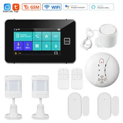 Tuya – système d'alarme de sécurité domestique intelligent sans fil, wi fi, GSM, G60B, écran tactile couleur 4.3 ", système de rappel, batterie faible 