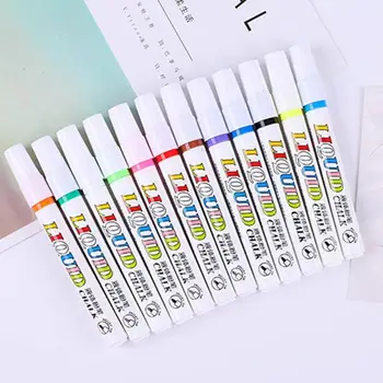 

12 Color / Set Marker Water-soluble Whiteboard Pen Liquid Chalk Erasable Glass Ceramic Easy-to-erase Marker Pen Stationary