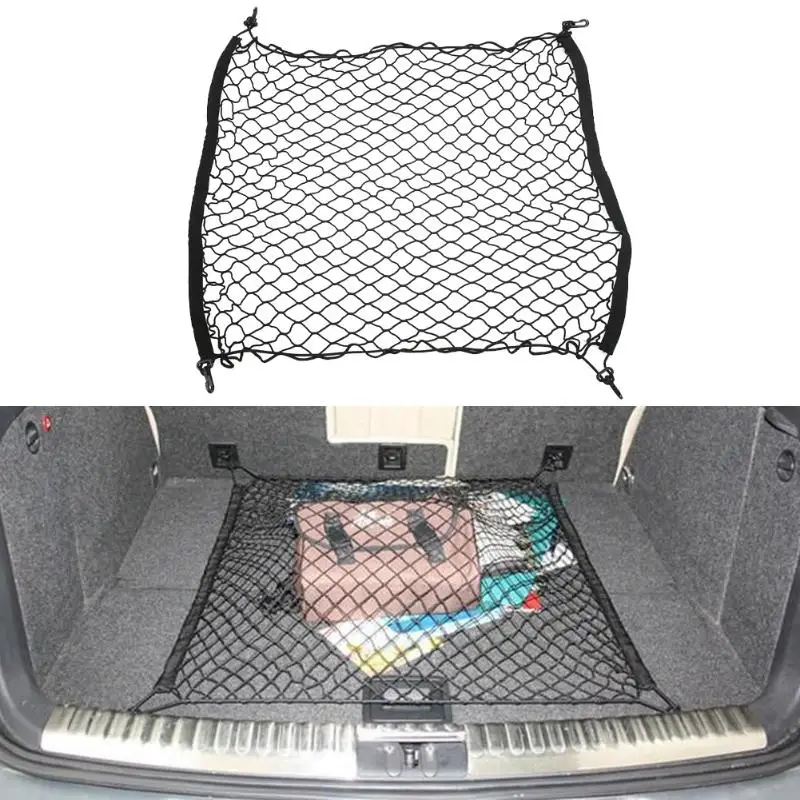 

Universal Car Trunk Rear Cargo Organizer Storage Elastic Mesh Net Holder 4 Hooks Car Cargo Net Auto Interior Accessories