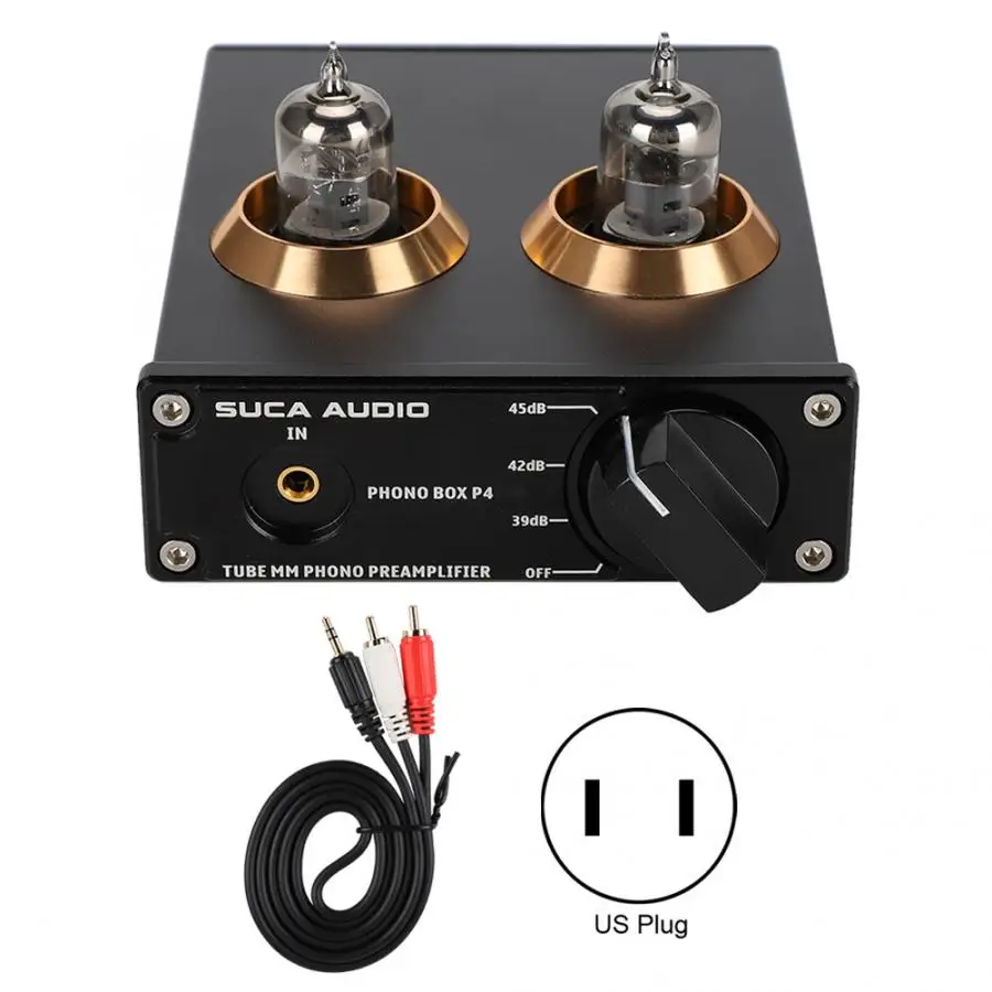 US Plug PHONO BOX P4 мм Phono усилитель предусилитель позолоченный RCA панель рисунок+ пескоструйная поддержка для аналогового входа 110-240 В - Цвет: US Plug