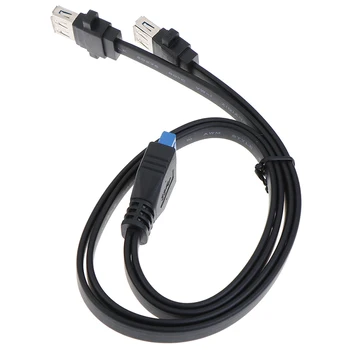 

USB 3.0 Female Screw Panel Mount Dual Port To Motherboard 20 Pin Cable
