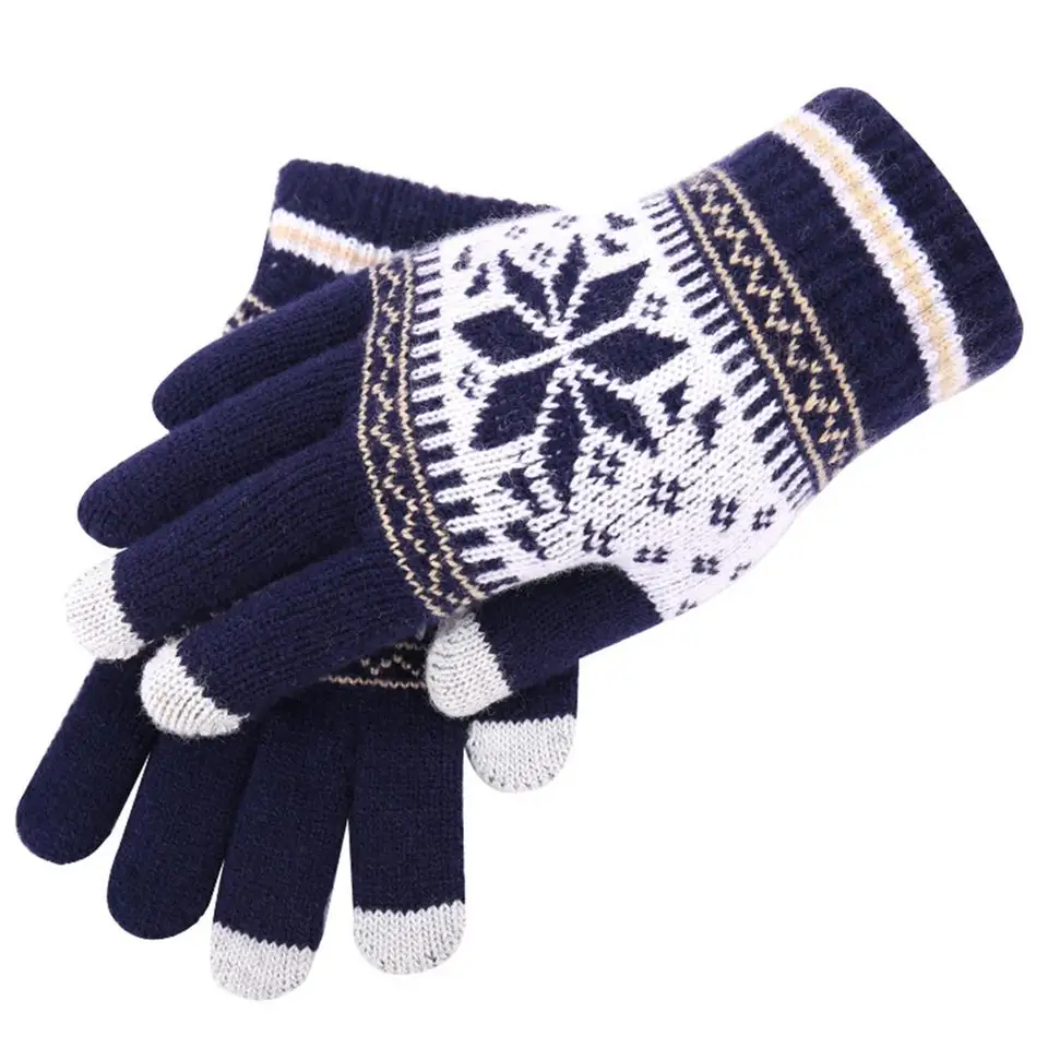 Gants D'hiver Femme, Gants Tactiles Et Chauds, Tricotés Doublés, Avec