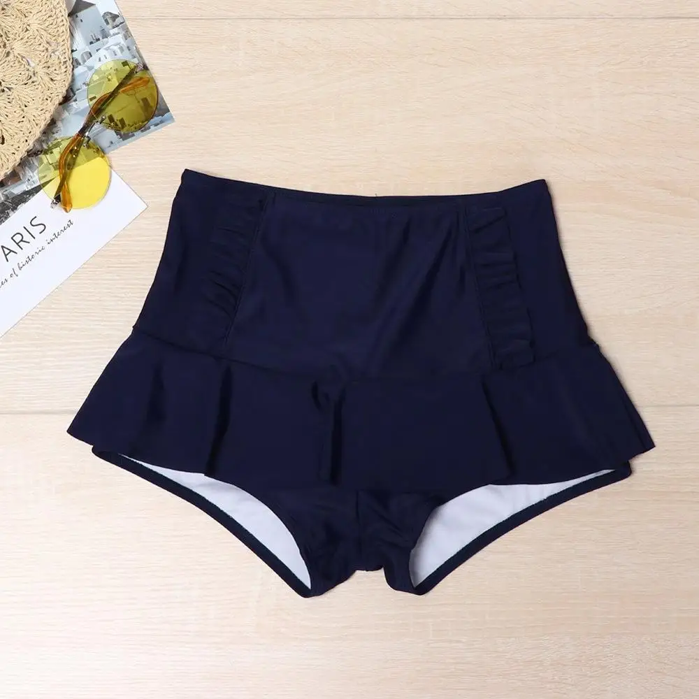 Navy Blue JOYMODE платье для плавания размера плюс высокая талия плавки быстросохнущая мини-юбка дышащая Спортивная одежда для бега пляжная одежда - Цвет: Navy Blue