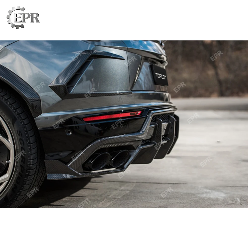 Автомобильный Топ дизайн для заднего бампера боковые обшивки для Lamborghini Urus TPC Стиль углеродного волокна задние накладки для вентиляционных отверстий Комплект кузова тюнинг URUS Racing