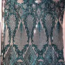 Jl03# сток зеленый цвет блесток вышивка чистая Тюлевая сетчатая кружевная ткань для распиловки свадебного платья