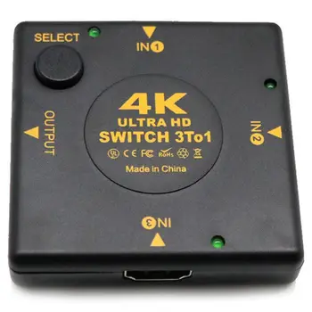 

4K HDMI Switch Box Selector 3 In 1 Out kvm o Extractor Hub Splitter Switcher