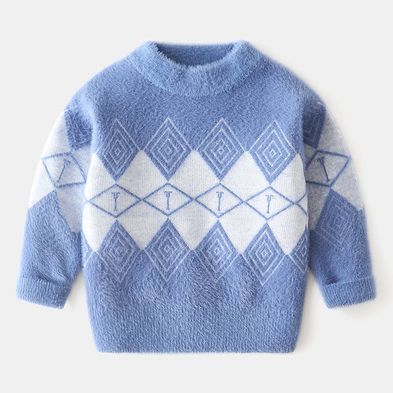 Детский свитер для мальчиков; утепленный детский пуловер; свитер; Осень-зима г.; Новая детская одежда для маленьких мальчиков; повседневная детская одежда с круглым вырезом