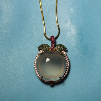 

Wholesale Fashion Jewelry Classic Chalcedony Europe and America Special Silver plating Apple pendant feature Jewelry charm Gift