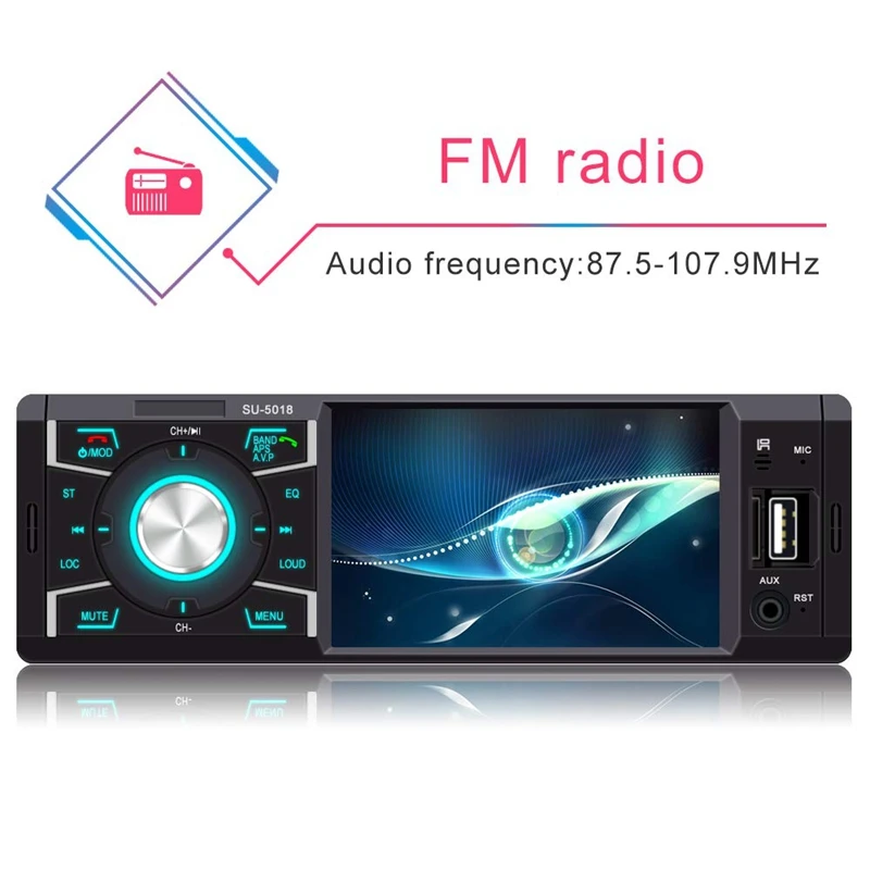 Автомобильный стерео с Bluetooth одиночный Din fm-радио для автомобиля и MP5 плеер USB/SD/AUX/FM приемник беспроводной пульт дистанционного управления, резервный