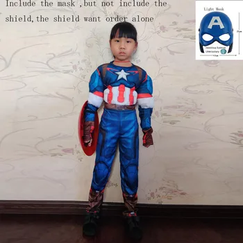 

Unisex Captain America Costume for Kids Boys Girls Halloween Carnival Superhero Party Superman Cosplay Jumpsuit