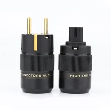 

High Quality P-078E Gold Plated EU Schuko EU Power Plug C-078 IEC Connector Figure 8 plug diy power cable