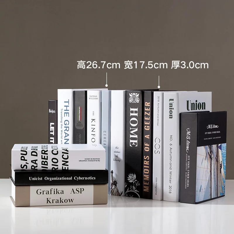 Поддельные книги, имитативные украшения, скандинавские простые английские фотографии журналов, реквизит книги, модельные комнаты, мебель для учебы