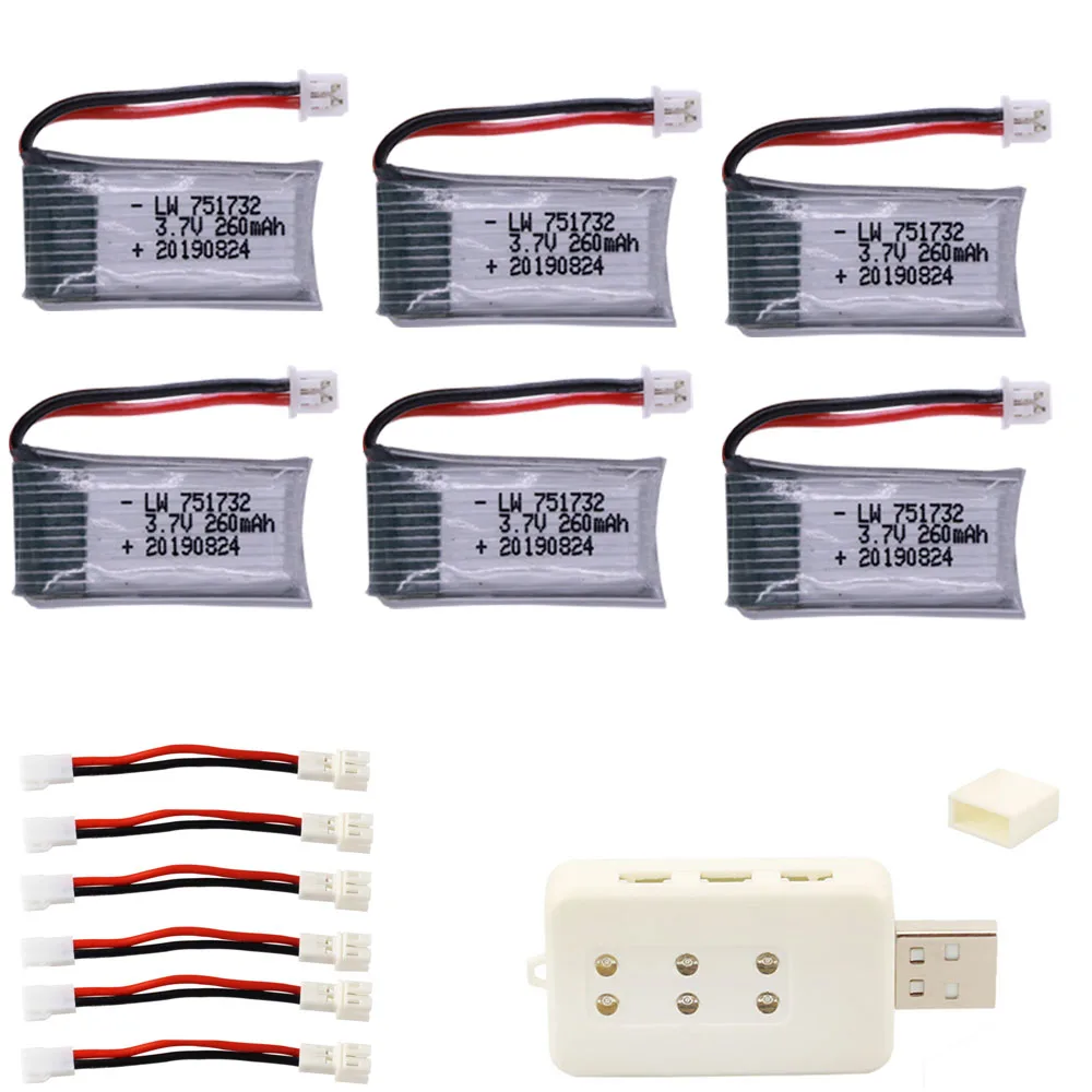 Обновление 3 7 V 260mAh lipo батарея и USB зарядное устройство для H20 Syma S8 M67 U839 RC Quadcopter Drone