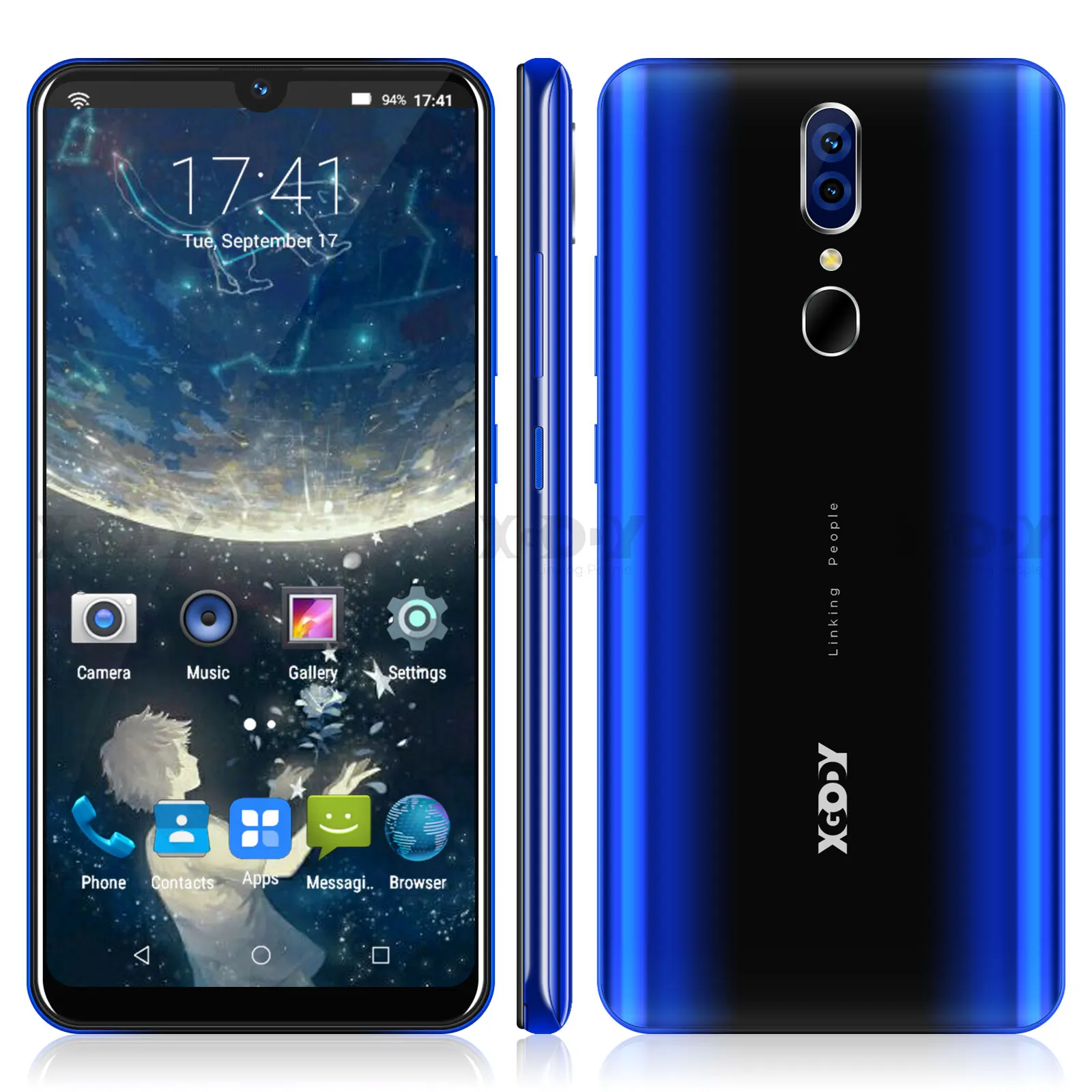 

XGODY 9T Pro 6.26" 19:9 Smartphone Android 9.0 2GB 16GB Waterdrop Screen Mobile Phone MTK6580 Quad Core Dual Sim GPS 5MP 2800mAh