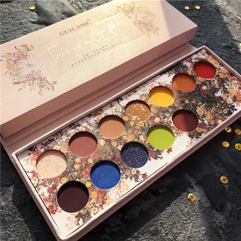 

GUICAMI Eyeshadow Palette Pearlescent Waterproof Earth Color Unicorn Pumpkin