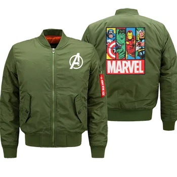 

Winter Hot Sale Coat Thick Marvel The Avengers Men Jackets Streetwear Fashion Bomber Zipper Military Casual Jacket Motorcycle