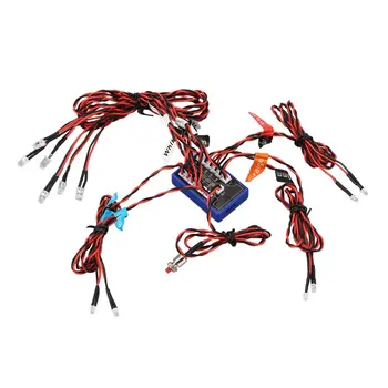 

12 Ultra LED Flashing Bright Light Strobe Lamps Kit System for 1/10 1/8 RC Drift HSP TAMIYA CC01 4WD Axial SCX10 RC Car Truck Ah