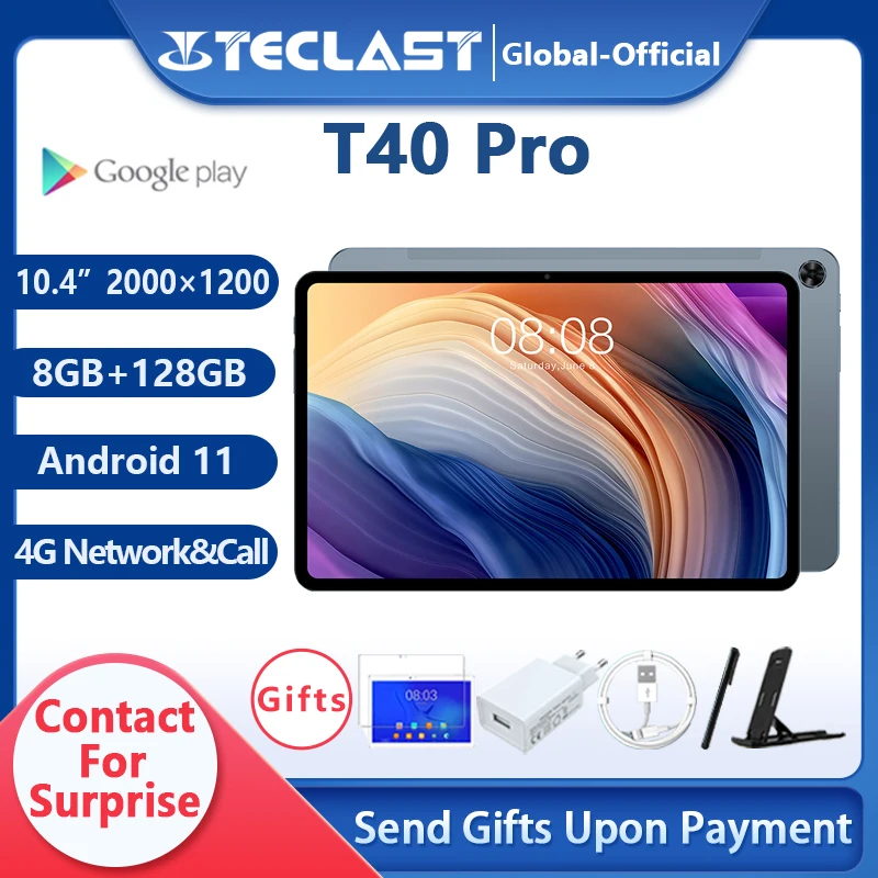 Teclast T40 Pro планшет экран 10 4 дюймов 8 Гб ОЗУ 128 ПЗУ Восьмиядерный | Компьютеры и офис
