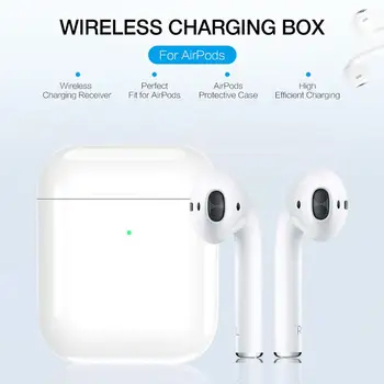 

1Pcs Air pods Wireless Charging Charger Cover Case Box Replacement for Apple Airpods Electronics Gadgets 3.17