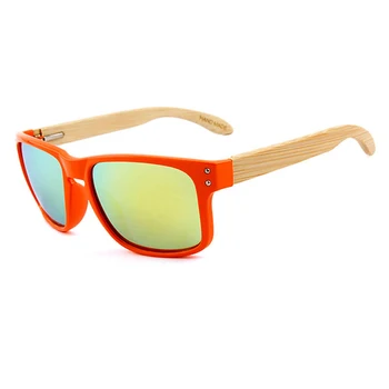 

KEEPIONEER Polarized Bamboo Sunglasses Women Square Wooden Female Sun Glasses Ladies Brand Wood Glasses Bamboo Leg Goggle Mirror