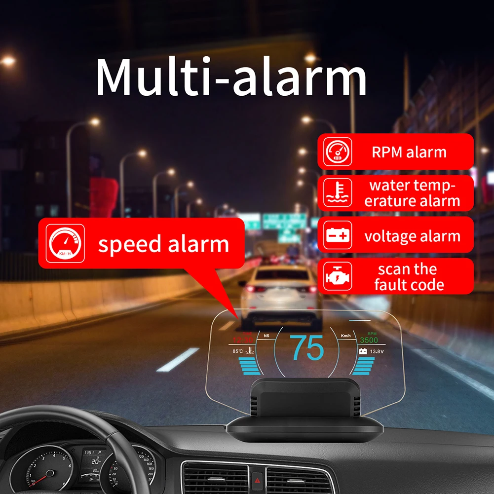  HD Farbe LCD Display Auto HUD Head Up Display OBD2 GPS Kopf Display Auto Geschwindigkeit Projektor 