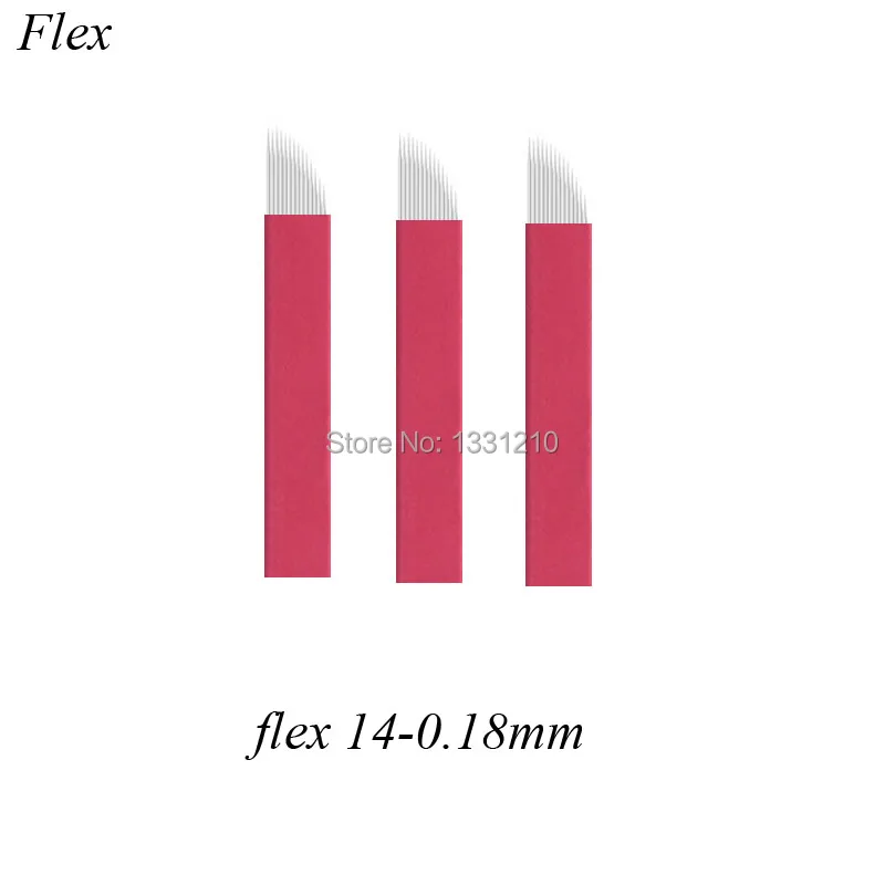 Lâminas Microblading Tebori Flex 14 0 18MM MICRO Red Nano Permanent Makeup Manual Line Eyebrow Tattoo Needles Agulha | Красота и