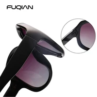 FUQIAN marque Design élégant polarisé surdimensionné rond lunettes de soleil femmes Simple mode grand plastique dames lunettes de soleil UV400 6