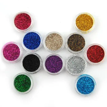 

12 Color Nail Glitter Assorted Colors Nail Art Fine Glitters Powder Dust UV Gel Polish Acrylic Powder Nail Tips Makeup Body Tool