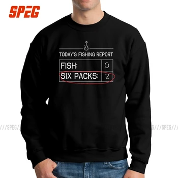 

Fishing Report Fish Six-Packs Sweatshirt Men's Funny Cotton Crew Neck Fisherman Pullover Hot Sale Hoodie Male
