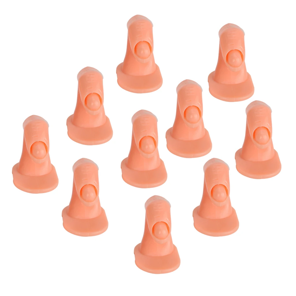 10pcs Fake Finger Nail Art Manicure Practice Training Display Decoration Tool Nail Practice Model Display Finger False Nails