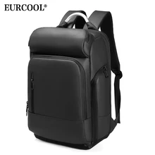 EURCOOL, 15,6 дюймов, рюкзак для ноутбука, черный, деловой, мужской, Mochila, usb зарядка, функциональный, рюкзак, водонепроницаемый, для путешествий, мужской, n1877