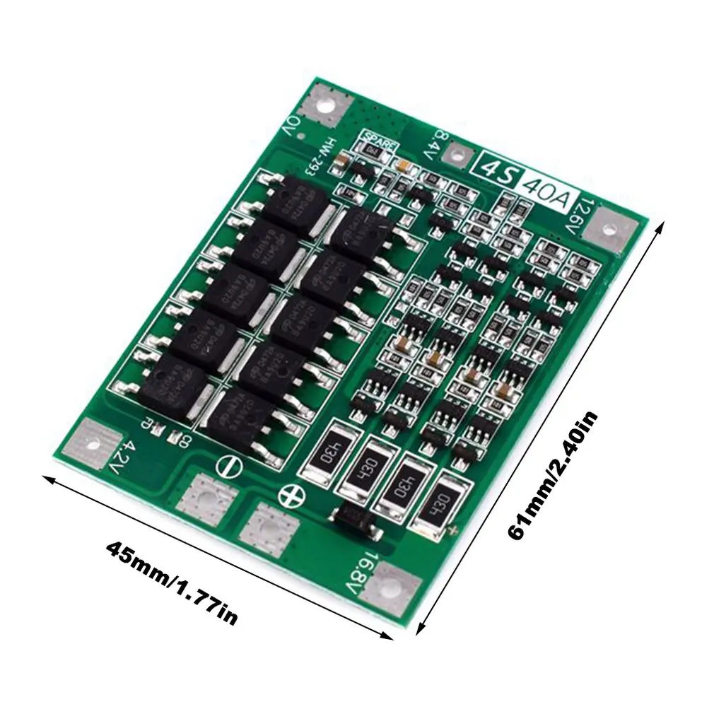 4S литий-ионная литиевая батарея 18650 зарядное устройство PCB плата защиты BMS Lipo мобильный модуль с сбалансированным Startable Drill 40A ток