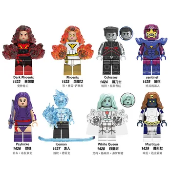 

8pcs LEGO Compatible Hero Series Iceman Phoenix White Queen Building Blocks Minifigures Model Toys for Children Gift