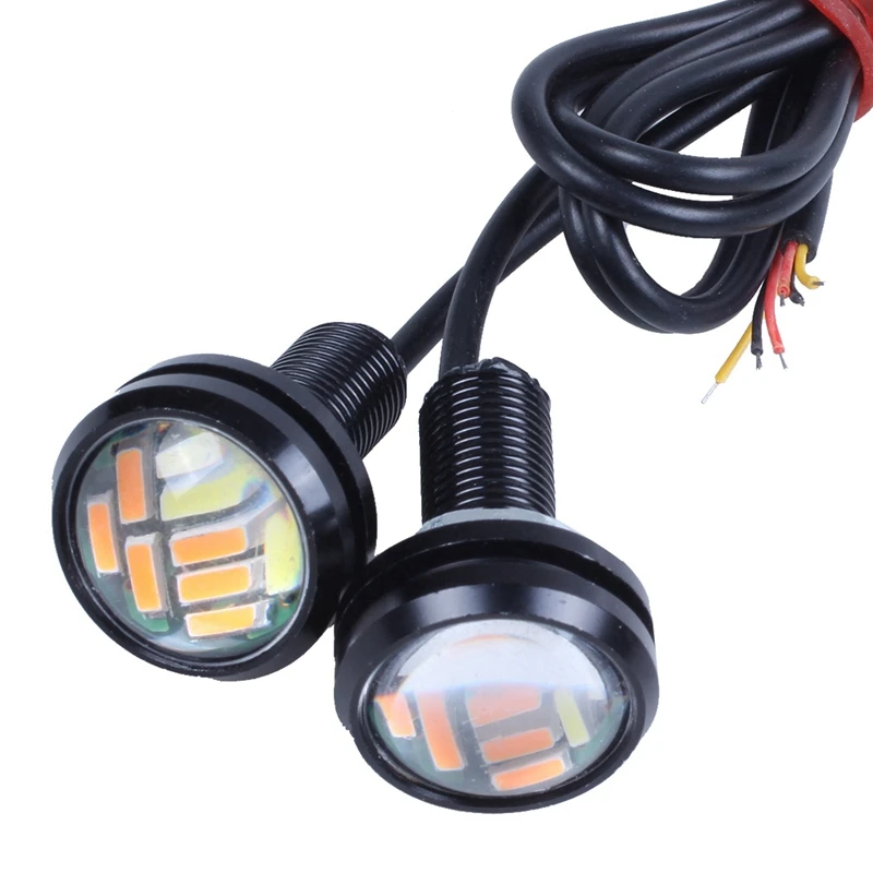 2 шт. 12 в 23 мм двойной цвет переключатель 4014 Led Drl Eagle Eye Дневной светильник|Световая