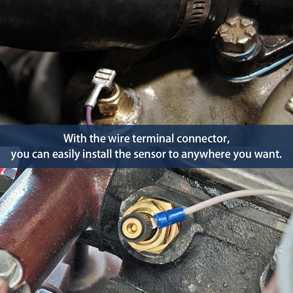 2 Pieces 12V 1/8 NPT Racing Car Oil Temp Sensor Water Temperature Sensor Water Temp Gauge