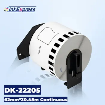 

InkExpress DK-22205 Continuous Paper Labels 62mm*30.48m Label Rolls Thermal Paper Compatible For Brother DK-2205 Labels