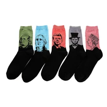 Абстрактные масляные носки с живописью s зима осень хлопковые носки Звездная ночь искусство масляные носки с живописью