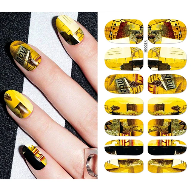 Nail Stickers For Nails Sliders 3D Color Water Transfer Nail Sticker Creativity Decoration Art Necklace Pattern Dreamcatcher YSD006