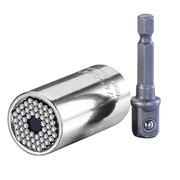 

2Pcs Set Universal Torque Wrench Head Set Socket Sleeve 7-19mm Power Drill Adapter Repair Tool