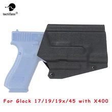 

OWB Tactical Weapon Light Kydex Hunting Holster Paddle mounted Light Bearing For Airsoft G17 G19 G45 With X400 Light