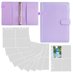 Carnet de notes A5 à 6 anneaux en cuir, 80 pochettes, 20 pièces, carnet de notes, Album Photo, dessin, dossier mignon Kawaii 